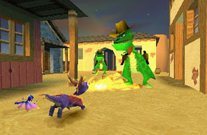 Spyro takes on gunslinger dinos in the Dino Mines